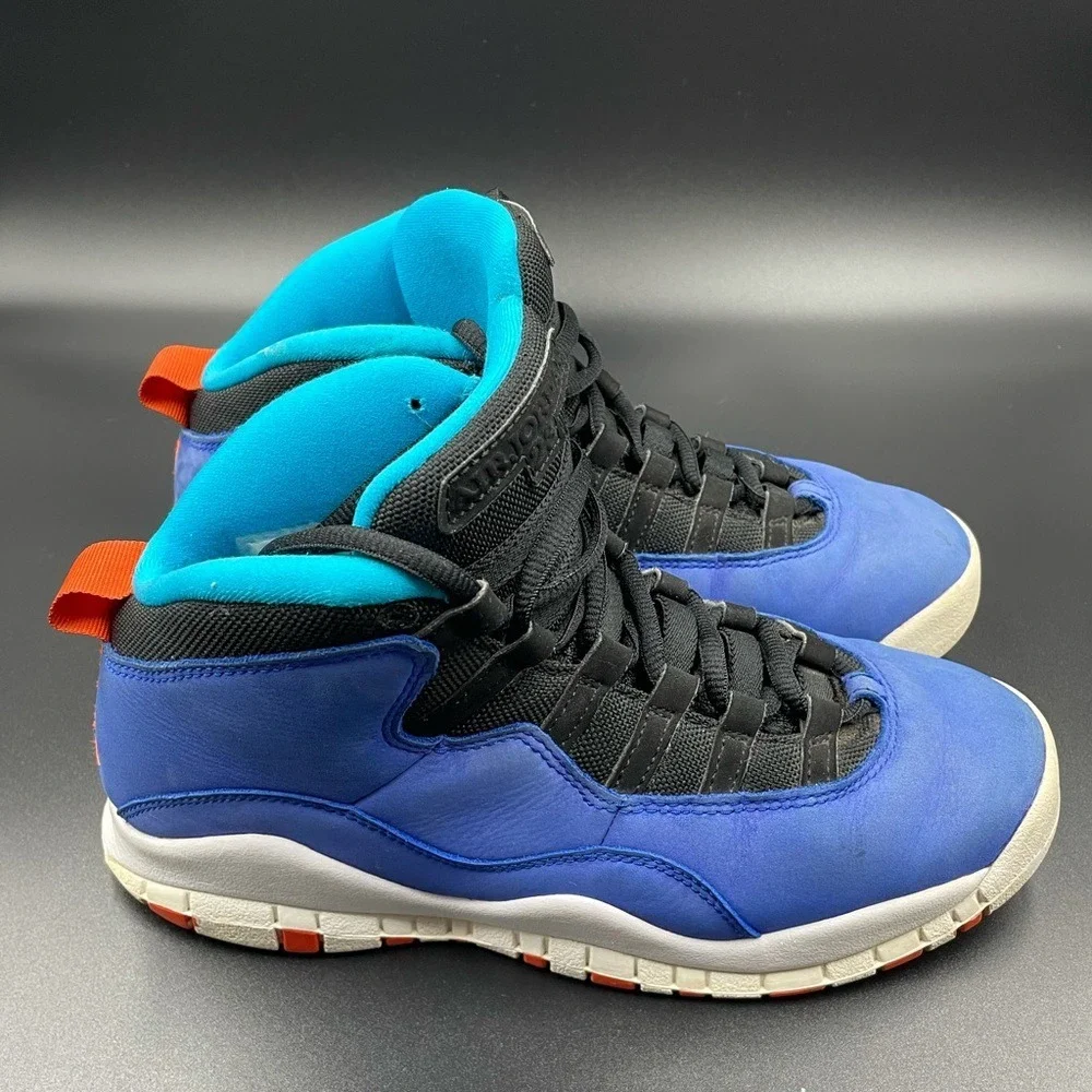 Jordan 10 Retro Tinker Blue‎ Orange Basketball Shoes 310805-408 Men's Sz 5Y